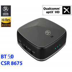 Signature Acoustics PHOENIX Hi-Fi Bluetooth 5.0 Audio Receiver & Transmitter with aptX HD, Low latency, aptX, Qualcomm CSR8675, Input and Output: 3.5mm AUX, Optical SPDIF & RCA.